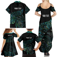 Aotearoa Personalized Lawn Bowls Maori Family Matching Summer Maxi Dress and Hawaiian Shirt New Zealand Paua Shell Tribal Silver Fern LT7 - Polynesian Pride