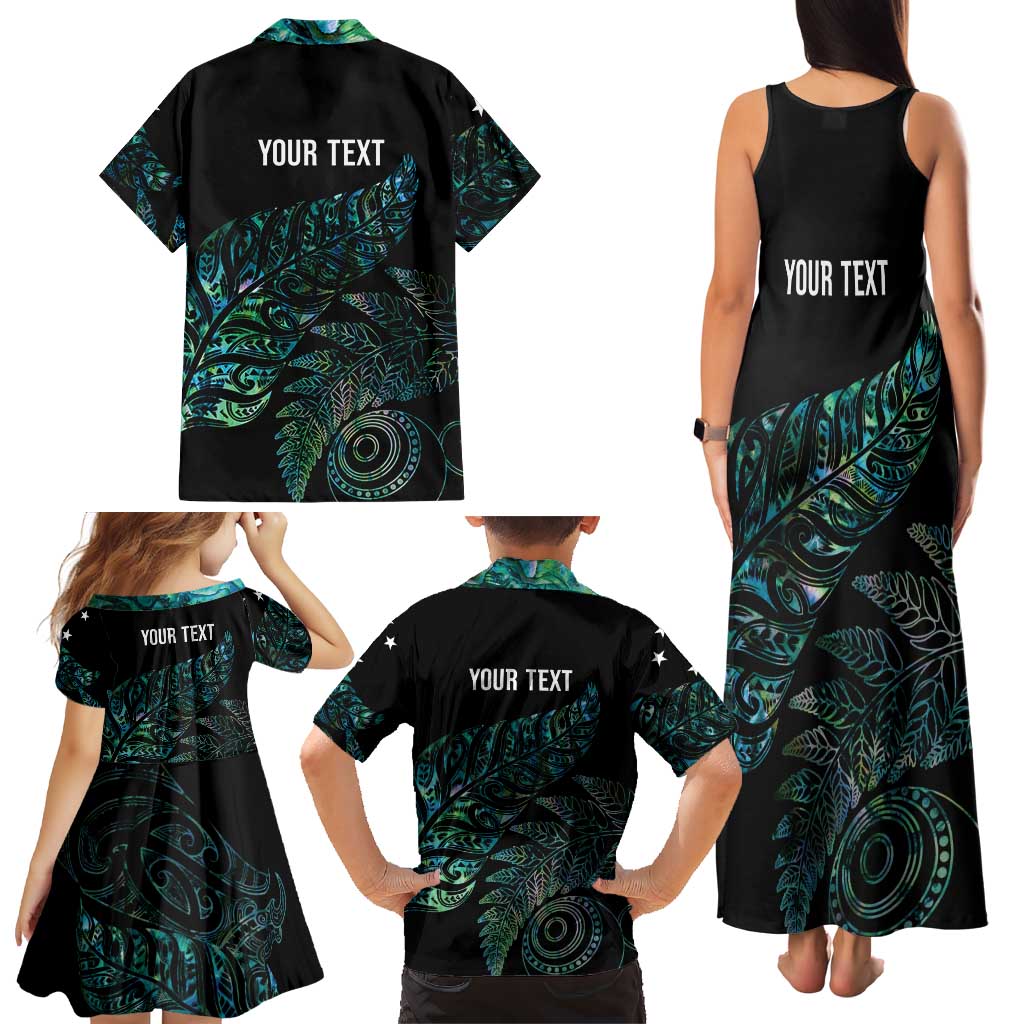 Aotearoa Personalized Lawn Bowls Maori Family Matching Tank Maxi Dress and Hawaiian Shirt New Zealand Paua Shell Tribal Silver Fern LT7 - Polynesian Pride