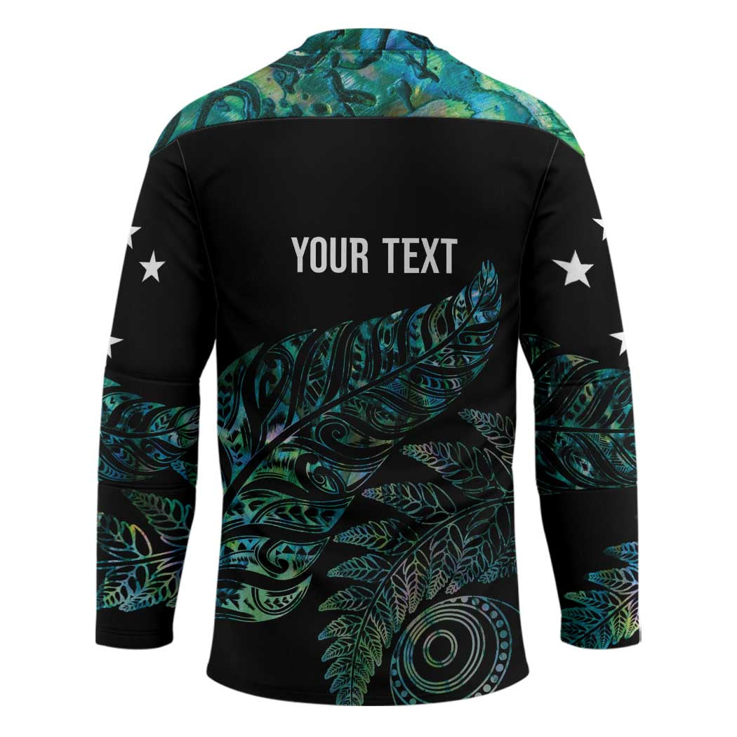 Aotearoa Personalized Lawn Bowls Maori Hockey Jersey New Zealand Paua Shell Tribal Silver Fern - Polynesian Pride