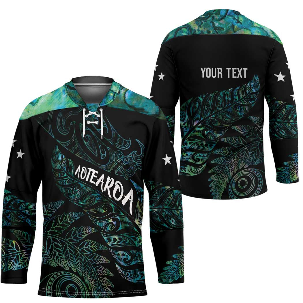 Aotearoa Personalized Lawn Bowls Maori Hockey Jersey New Zealand Paua Shell Tribal Silver Fern - Polynesian Pride