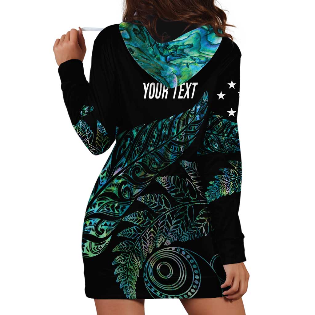 Aotearoa Personalized Lawn Bowls Maori Hoodie Dress New Zealand Paua Shell Tribal Silver Fern LT7 - Polynesian Pride