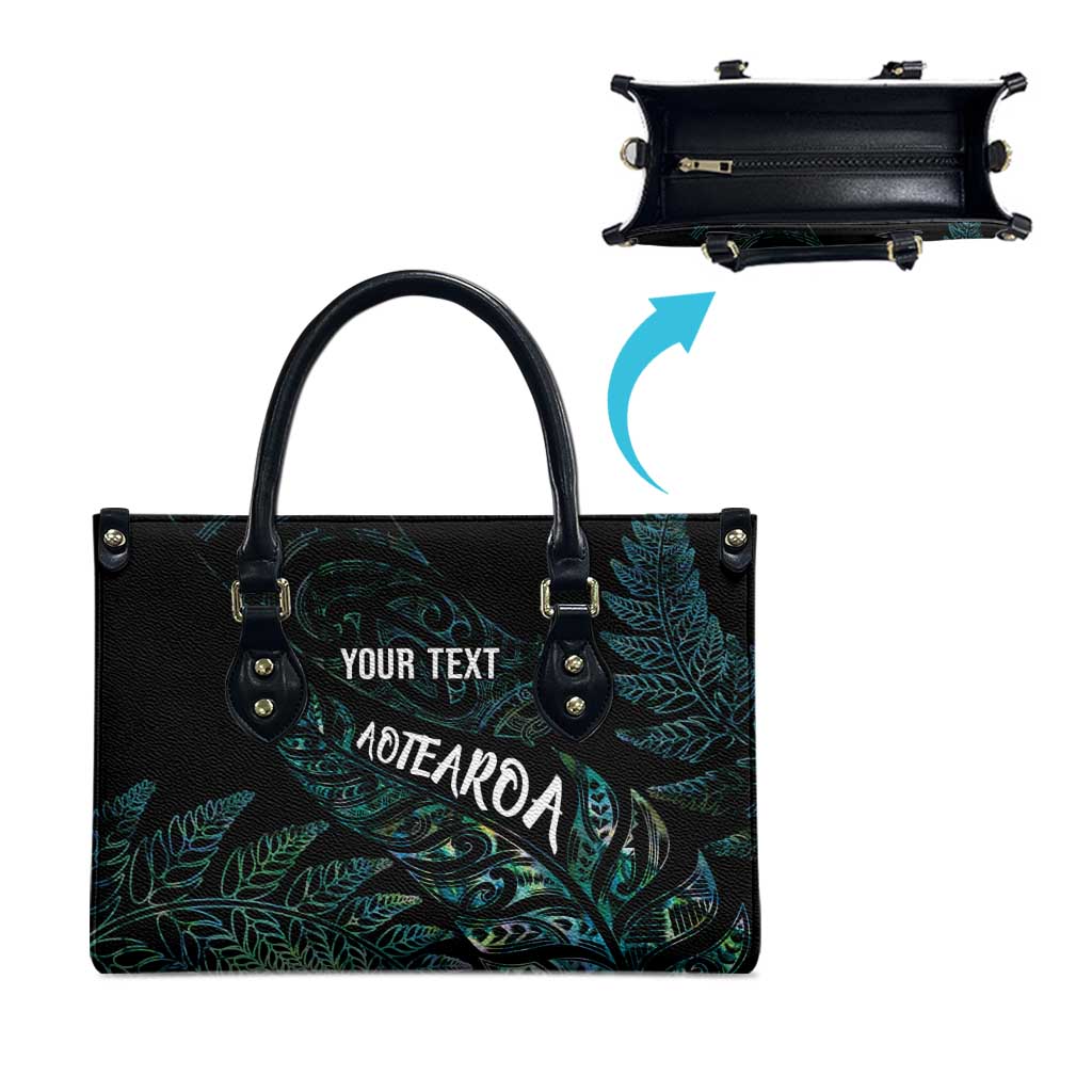 Aotearoa Personalized Lawn Bowls Maori Leather Bag New Zealand Paua Shell Tribal Silver Fern - Polynesian Pride