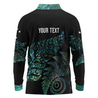 Aotearoa Personalized Lawn Bowls Maori Long Sleeve Polo Shirt New Zealand Paua Shell Tribal Silver Fern LT7 - Polynesian Pride