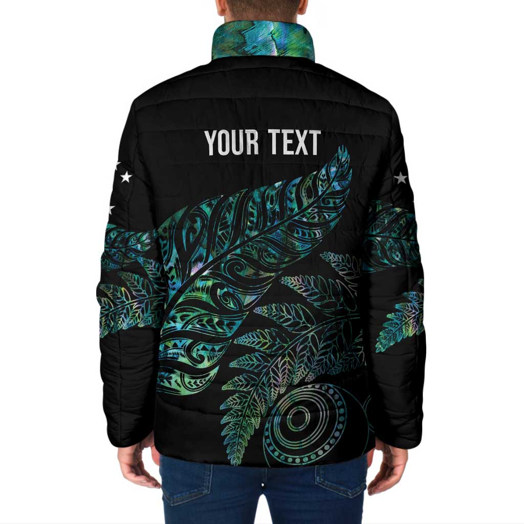 Aotearoa Personalized Lawn Bowls Maori Padded Jacket New Zealand Paua Shell Tribal Silver Fern LT7 - Polynesian Pride