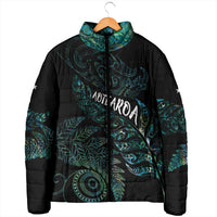 Aotearoa Personalized Lawn Bowls Maori Padded Jacket New Zealand Paua Shell Tribal Silver Fern LT7 - Polynesian Pride