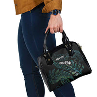 Aotearoa Personalized Lawn Bowls Maori Shoulder Handbag New Zealand Paua Shell Tribal Silver Fern - Polynesian Pride