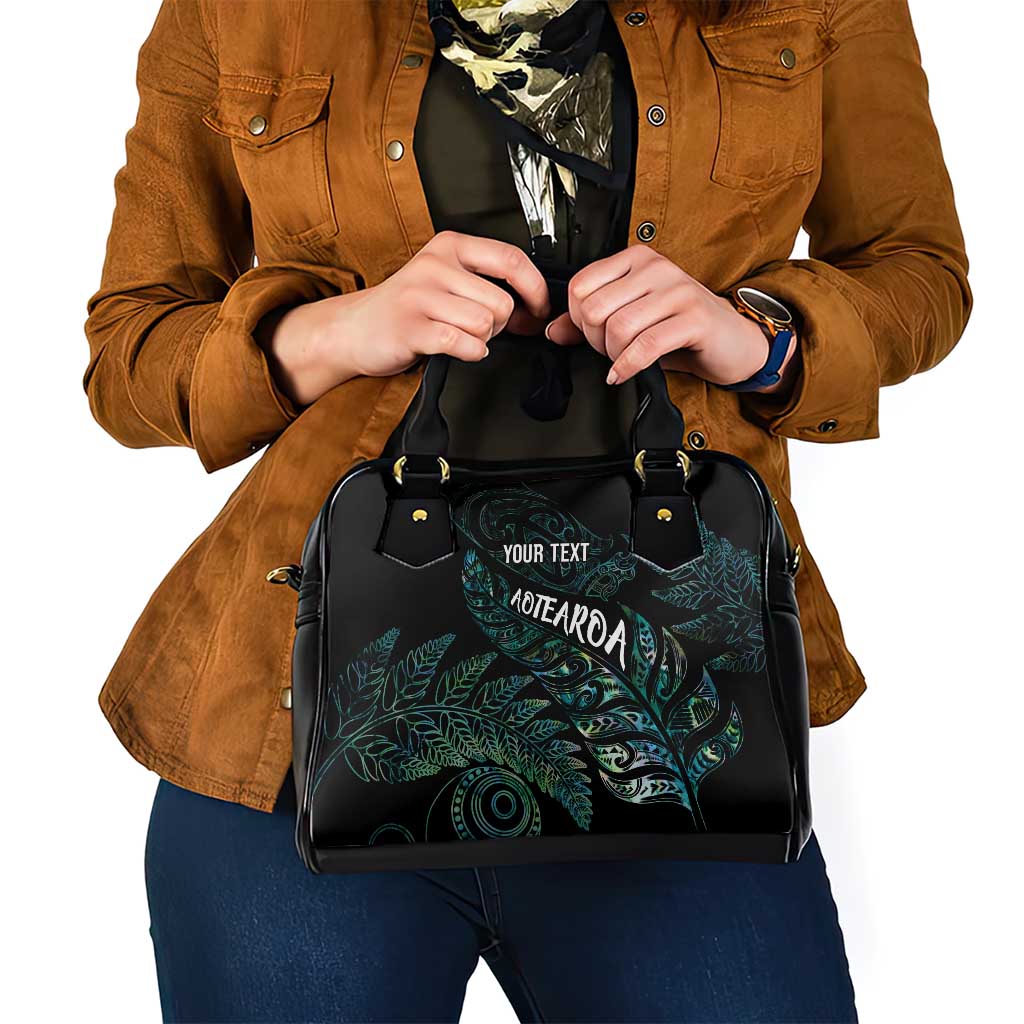 Aotearoa Personalized Lawn Bowls Maori Shoulder Handbag New Zealand Paua Shell Tribal Silver Fern - Polynesian Pride