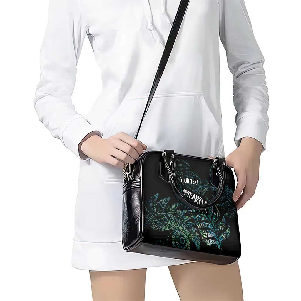 Aotearoa Personalized Lawn Bowls Maori Shoulder Handbag New Zealand Paua Shell Tribal Silver Fern - Polynesian Pride