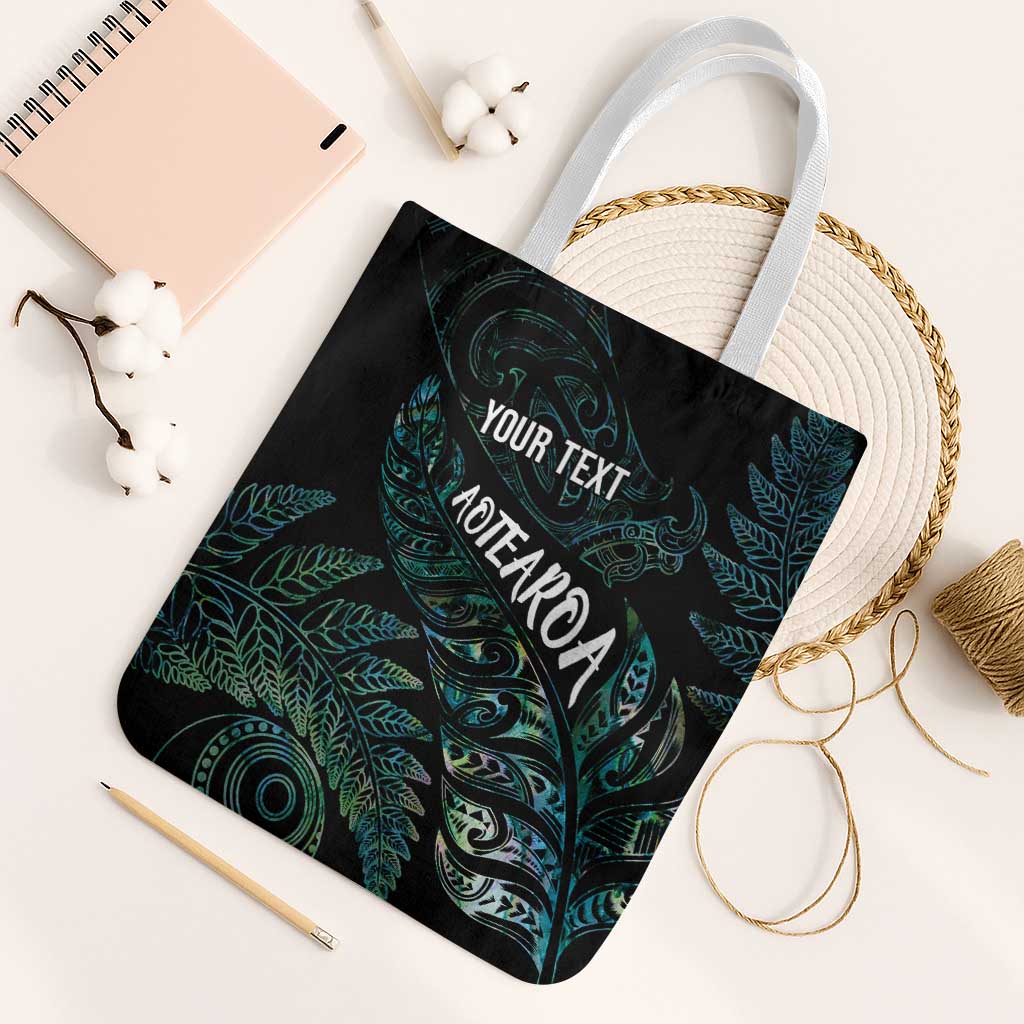 Aotearoa Personalized Lawn Bowls Maori Tote Bag New Zealand Paua Shell Tribal Silver Fern - Polynesian Pride