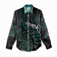 Aotearoa Personalized Lawn Bowls Maori Women Casual Shirt New Zealand Paua Shell Tribal Silver Fern LT7 - Polynesian Pride