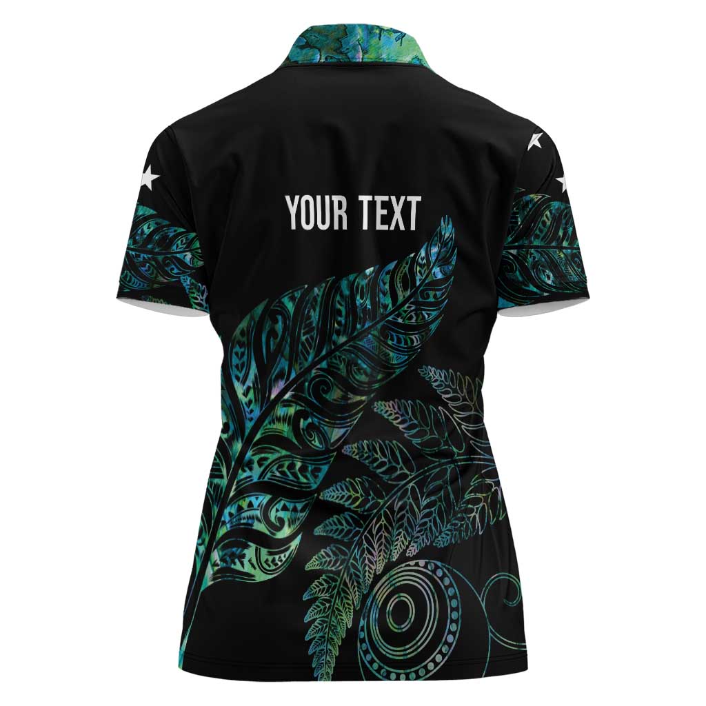 Aotearoa Personalized Lawn Bowls Maori Women Polo Shirt New Zealand Paua Shell Tribal Silver Fern LT7 - Polynesian Pride
