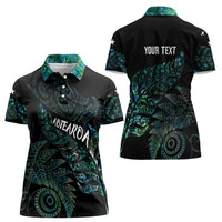 Aotearoa Personalized Lawn Bowls Maori Women Polo Shirt New Zealand Paua Shell Tribal Silver Fern LT7 - Polynesian Pride