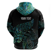 Aotearoa Personalized Lawn Bowls Maori Zip Hoodie New Zealand Paua Shell Tribal Silver Fern - Polynesian Pride