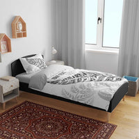 Aotearoa Personalized Lawn Bowls Maori Bedding Set New Zealand White Tribal Silver Fern - Polynesian Pride