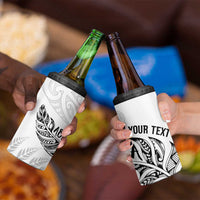 Aotearoa Personalized Lawn Bowls Maori 4 in 1 Can Cooler Tumbler New Zealand White Tribal Silver Fern LT7 - Polynesian Pride
