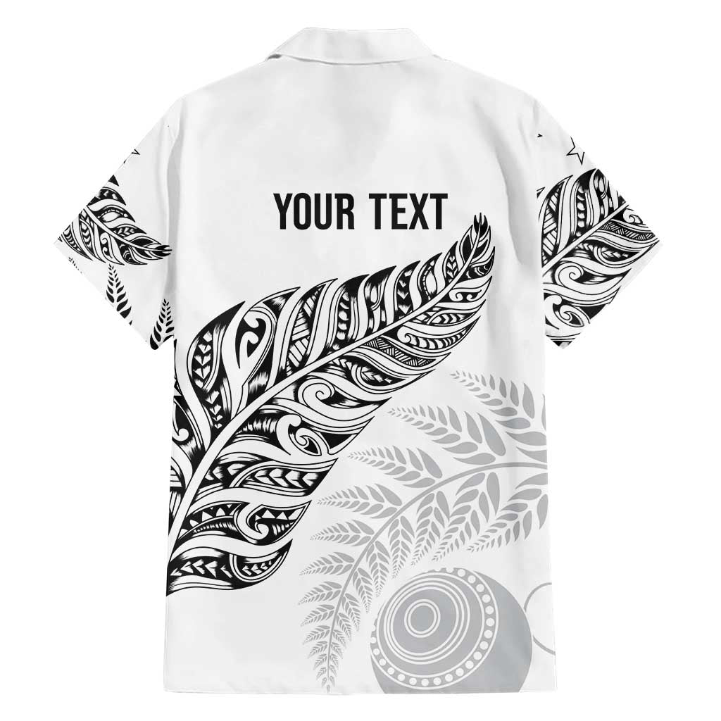 Aotearoa Personalized Lawn Bowls Maori Family Matching Mermaid Dress and Hawaiian Shirt New Zealand White Tribal Silver Fern LT7 - Polynesian Pride