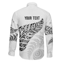 Aotearoa Personalized Lawn Bowls Maori Family Matching Short Sleeve Bodycon Dress and Hawaiian Shirt New Zealand White Tribal Silver Fern LT7 - Polynesian Pride