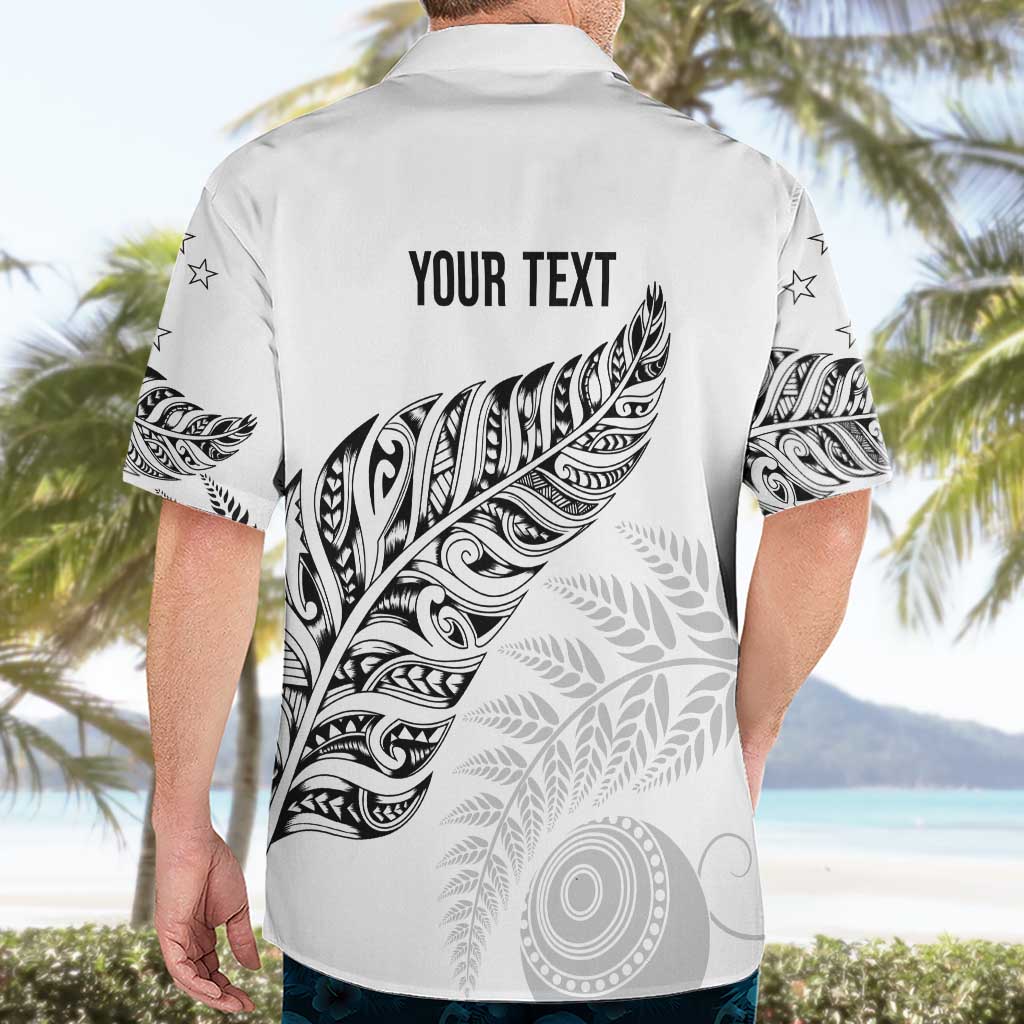 Aotearoa Personalized Lawn Bowls Maori Hawaiian Shirt New Zealand White Tribal Silver Fern LT7 - Polynesian Pride