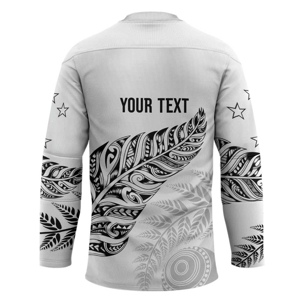 Aotearoa Personalized Lawn Bowls Maori Hockey Jersey New Zealand White Tribal Silver Fern - undefined