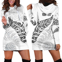 Aotearoa Personalized Lawn Bowls Maori Hoodie Dress New Zealand White Tribal Silver Fern LT7 - Polynesian Pride