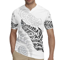 Aotearoa Personalized Lawn Bowls Maori Rugby Jersey New Zealand White Tribal Silver Fern - Polynesian Pride