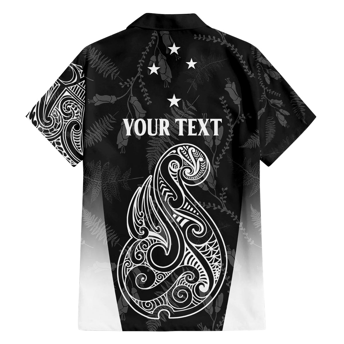 Personalised Maori Waitangi Family Matching Off Shoulder Short Dress and Hawaiian Shirt New Zealand Silver Fern Mix Kowhai Flowers LT7 - Polynesian Pride