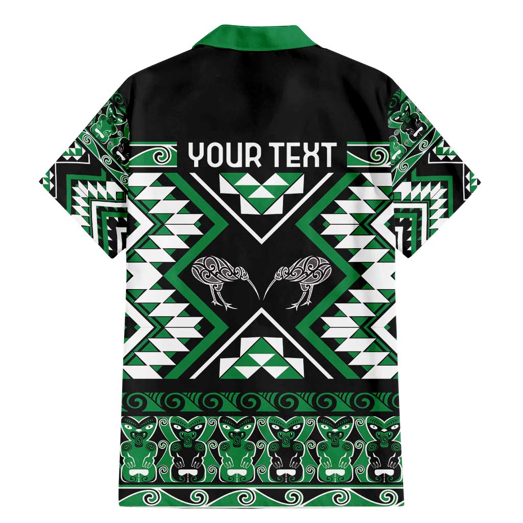 Personalised Taniko Motifs Aotearoa Family Matching Mermaid Dress and Hawaiian Shirt Waitangi Kowhaiwhai Kiwi - Green LT7 - Polynesian Pride