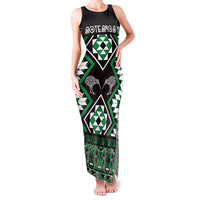 Personalised Taniko Motifs Aotearoa Family Matching Tank Maxi Dress and Hawaiian Shirt Waitangi Kowhaiwhai Kiwi - Green LT7 Mom's Dress Green - Polynesian Pride