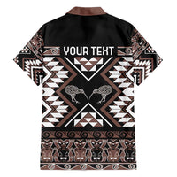 Personalised Taniko Motifs Aotearoa Family Matching Summer Maxi Dress and Hawaiian Shirt Waitangi Kowhaiwhai Kiwi - Mocha LT7 - Polynesian Pride