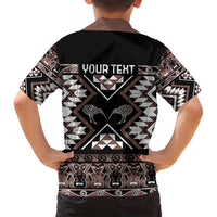 Personalised Taniko Motifs Aotearoa Family Matching Tank Maxi Dress and Hawaiian Shirt Waitangi Kowhaiwhai Kiwi - Mocha LT7 - Polynesian Pride