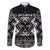 Personalised Taniko Motifs Aotearoa Family Matching Puletasi and Hawaiian Shirt Waitangi Kowhaiwhai Kiwi - Monochrome