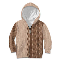 Vintage Beige Hawaiian Traditional Kapa Mix Flowers Lei Kid Hoodie