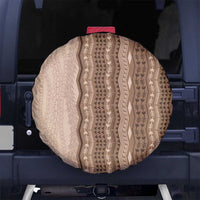 Vintage Beige Hawaiian Traditional Kapa Mix Flowers Lei Spare Tire Cover LT7 No hole Beige - Polynesian Pride