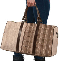 Vintage Beige Hawaiian Traditional Kapa Mix Flowers Lei Travel Bag