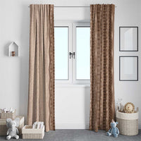 Vintage Beige Hawaiian Traditional Kapa Mix Flowers Lei Window Curtain