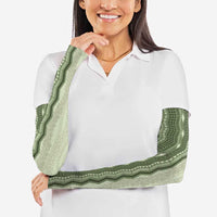Vintage Sage Green Hawaiian Traditional Kapa Mix Flowers Lei Arm Sleeves