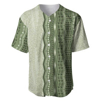 Vintage Sage Green Hawaiian Traditional Kapa Mix Flowers Lei Baseball Jersey