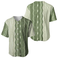 Vintage Sage Green Hawaiian Traditional Kapa Mix Flowers Lei Baseball Jersey