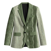 Vintage Sage Green Hawaiian Traditional Kapa Mix Flowers Lei Blazer