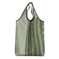 Vintage Sage Green Hawaiian Traditional Kapa Mix Flowers Lei Grocery Bag