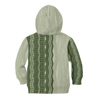Vintage Sage Green Hawaiian Traditional Kapa Mix Flowers Lei Kid Hoodie