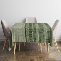 Vintage Sage Green Hawaiian Traditional Kapa Mix Flowers Lei Tablecloth