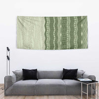 Vintage Sage Green Hawaiian Traditional Kapa Mix Flowers Lei Tapestry