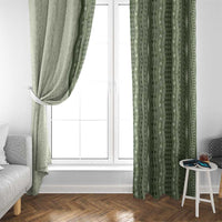 Vintage Sage Green Hawaiian Traditional Kapa Mix Flowers Lei Window Curtain
