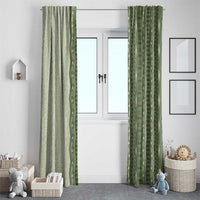 Vintage Sage Green Hawaiian Traditional Kapa Mix Flowers Lei Window Curtain