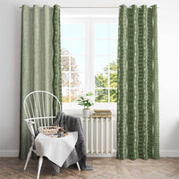 Vintage Sage Green Hawaiian Traditional Kapa Mix Flowers Lei Window Curtain