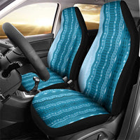 Vintage Cobalt Blue Hawaiian Traditional Kapa Mix Flowers Lei Car Seat Cover