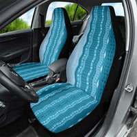 Vintage Cobalt Blue Hawaiian Traditional Kapa Mix Flowers Lei Car Seat Cover