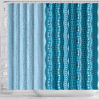 Vintage Cobalt Blue Hawaiian Traditional Kapa Mix Flowers Lei Shower Curtain