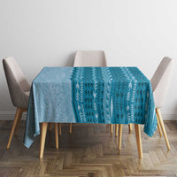 Vintage Cobalt Blue Hawaiian Traditional Kapa Mix Flowers Lei Tablecloth